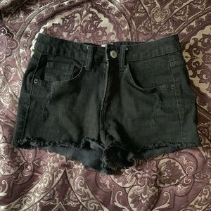 Black hi rise shorts
